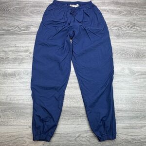 Nike Track Pants Mens Medium Blue Baggy Woven Windbreaker Ankle Zip Swoosh Y2K